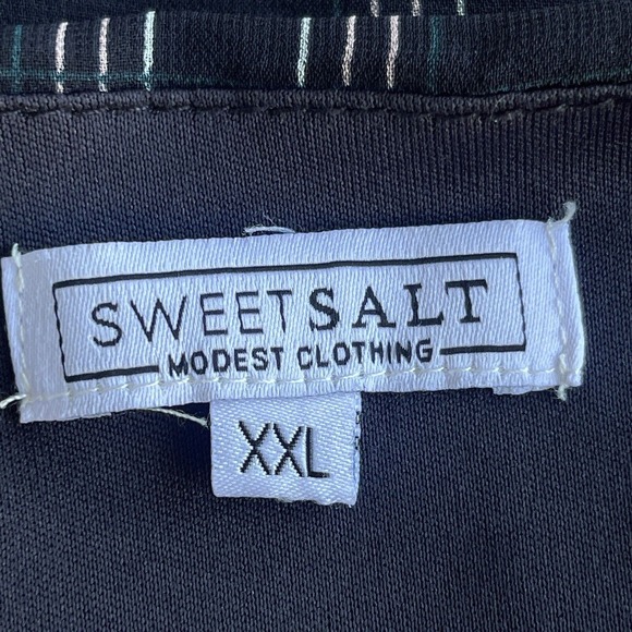 Sweet Salt Midi Dress Plus Size XXL Blue Plaid Lined Long Sleeve Modest Office - Picture 5 of 12